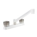 Dura Faucet TWO HANDLE RV KITCHEN FAUCET W/SMOKED ACRYLIC KNOBS - WHITE DF-PK600S-WT